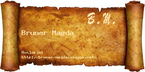 Bruner Magda névjegykártya